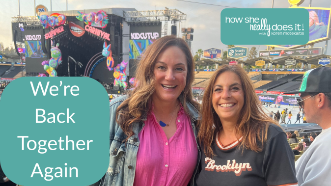 Koren Motekaitis + Trudi Roth at the Pink concert, two women who have been in each other's support seats for 21 years.